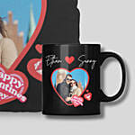 Valentine Day Black Personlized Mug And Cushion