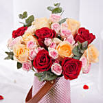 Valentines Love Declaration Roses Vase