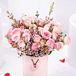 Valentines Pink Spray Roses in Premium Vase