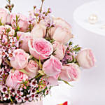 Valentines Pink Spray Roses in Premium Vase