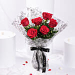 Bouquet of 6 Red Roses for Valentines