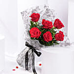 Bouquet of 6 Red Roses for Valentines