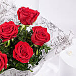 Bouquet of 6 Red Roses for Valentines