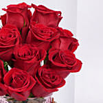 Valentines 12 Red Roses in Designer Vase