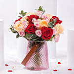 Valentines Love Declaration Roses Vase