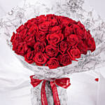 Valentine Red 50 Roses Bouquet