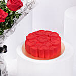 Bouquet of 6 Red Roses With Red Velvet Cake for Valentines