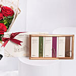 Bouquet of 9 Red Roses With Dubai Chocolates for Valentines