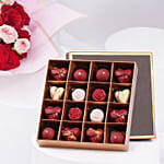 Elegant Duo Of Roses Valentines Bouquet With Chocolate