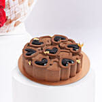 Blush Of Passion 12 Roses Bouquet With Chocolate Affection Valentines Cake