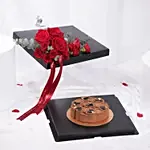 Valentines Roses And Chocolate Cake Box