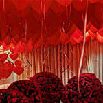 Extravagant Decoration Balloon Ceiling and Roses