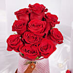 Valentines 10 Red Roses in Designer Vase