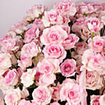 100 Pink Roses Basket