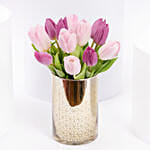 Luxurious Blush N Purple Tulip Arrangement