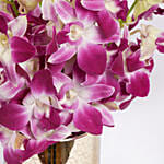 Pink Orchids in Gold Vase