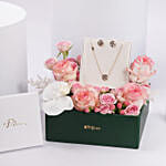 Mother of Pearl Floral Jewellery Set Gift Tray For Her