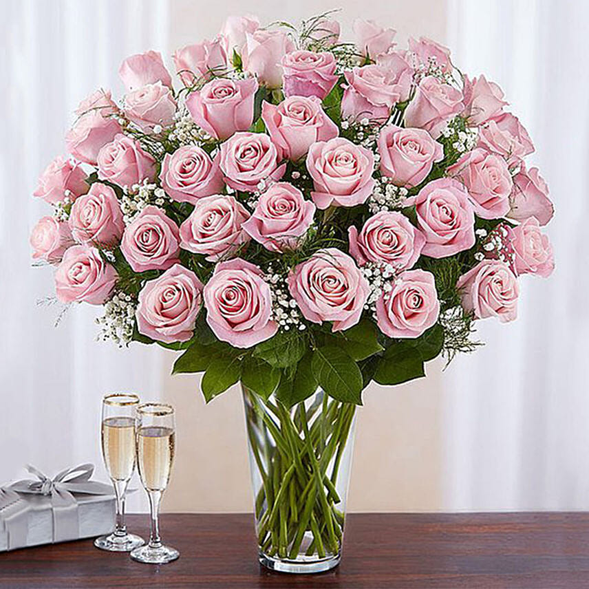 Bunch Of 50 Gorgeous Pink Roses