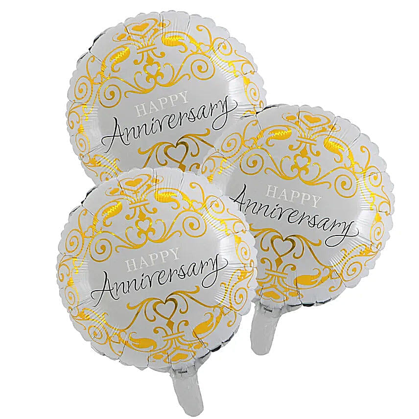 Anniversary Silver Helium Balloons