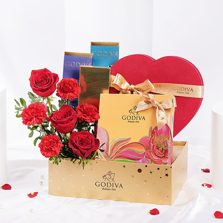 Godiva N Roses Valentine Hamper