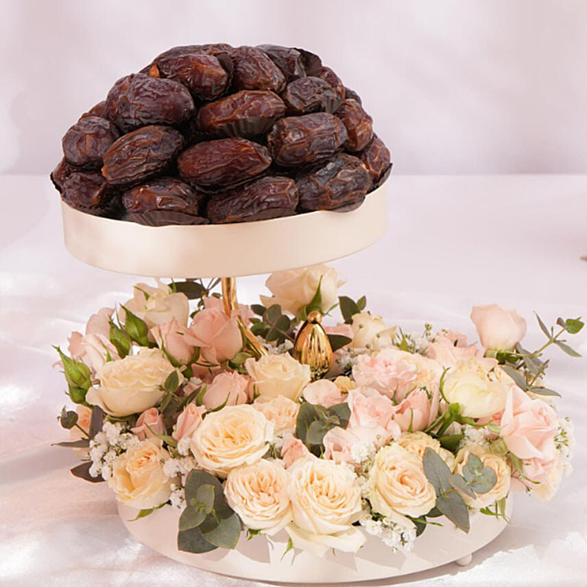 Ramadan Gifts Combo Premium Dates N Rose Tray