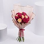 Beautiful Dark Pink Baby Roses Bouquet For Mom