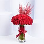 Passionate Roses In Vase