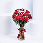 Red Roses Romantic Vase