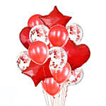 Set Of 10 Red Latex Foil Helium Balloons