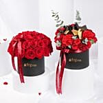 Love Double Dose 2 Red Rose Boxes N Chocolates