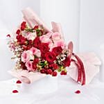 Malika Pink Wrapping Rose Bouquet