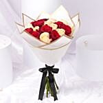 Peach N Red Rose Elegant Bouquet