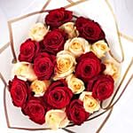 Peach N Red Rose Elegant Bouquet