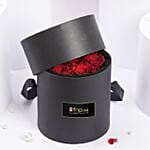 Preserved Red Rose Round Box