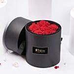 Preserved Red Rose Round Box