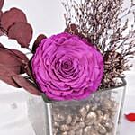 Purple Preserved Rose Vase