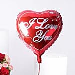 Valentine Combo Spray Rose Bouquet N Heart Shape Balloons