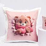 Valentine Day Cuddles Cushion N Mug Combo