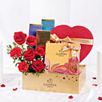 Godiva N Roses Valentine Hamper