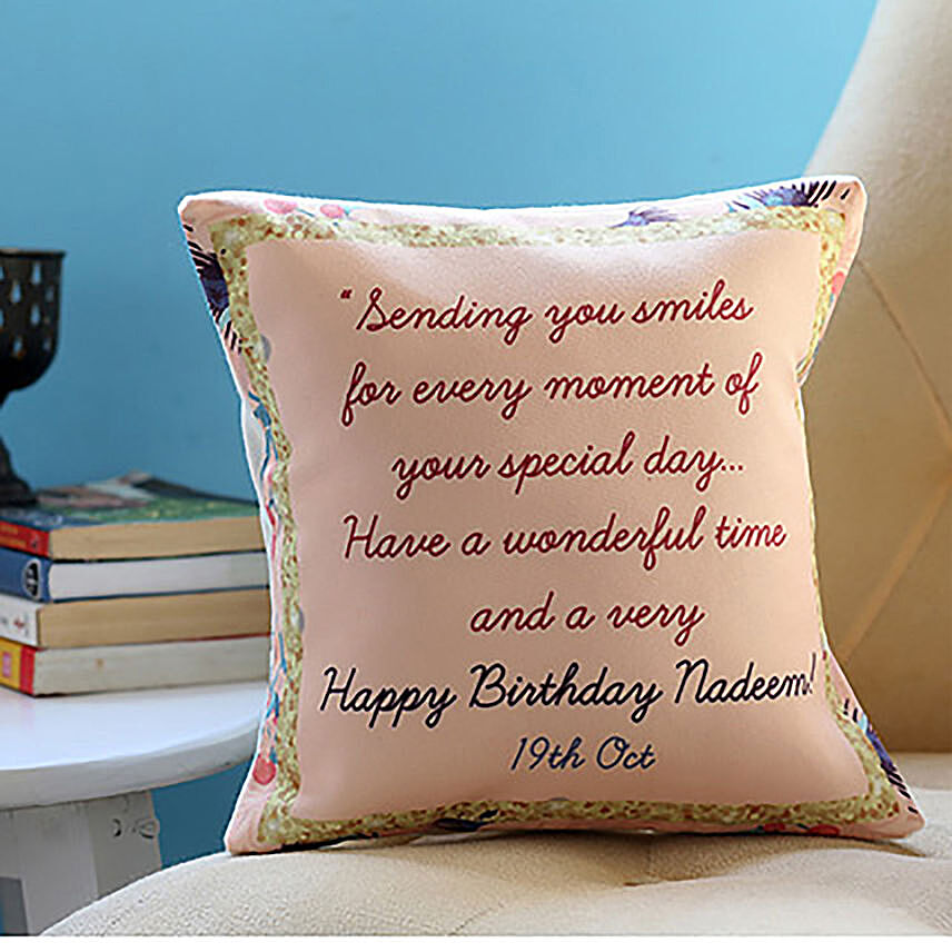 Personalized Birthday Message Cushion