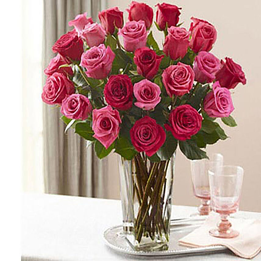 Pink And Red Roses Arrangement