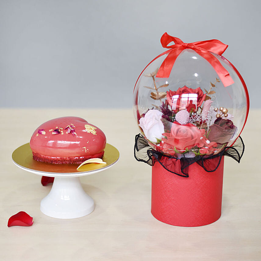 Vday Cake and Soap Roses Box