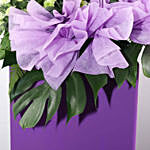 Exotic Mixed Flowers Purple Cardboard Stand