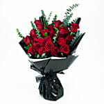 Beautiful Boquet Of 24 Red Roses With Moni Mousse Cake