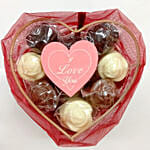 Heart Shaped Organza Basket Filled with Chocolates For Love