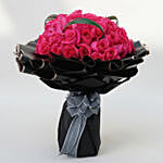 50 Dark Pink Roses Bouquet for Valentine