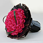 50 Dark Pink Roses Bouquet for Valentine