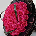 50 Dark Pink Roses Bouquet for Valentine