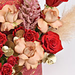 Beauty of Red and Cappuccino Roses For Valentine