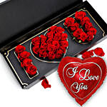 Box Of I Love You Roses With I Love You Balloon For Valentines Day